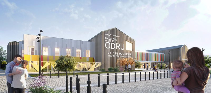 Le chantier de l’école ODRU à Montreuil prêt à débuter les travaux extérieurs